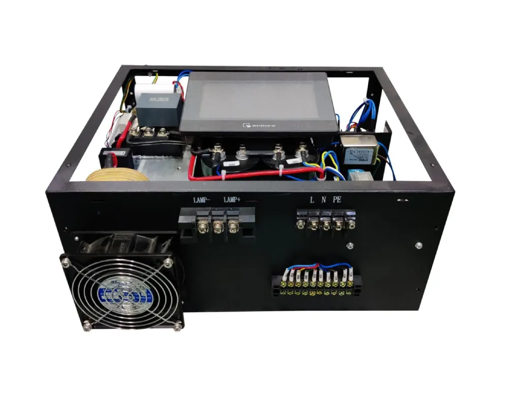 200 W single-lamp YAG laser source and power platform with lamp terminals