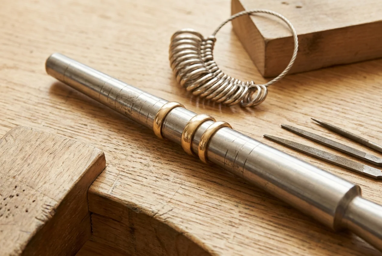 Ring sizing work at the jewelry bench