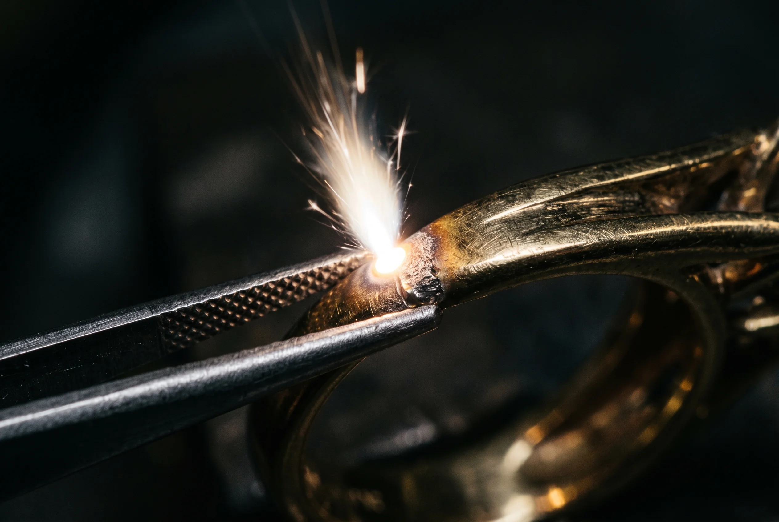 Laser pulse landing on a ring shank joint during a weld